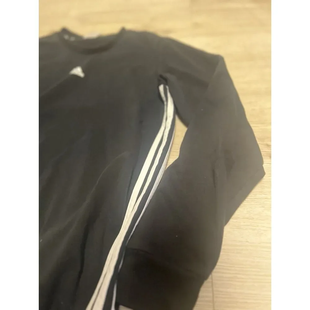 Adidas Mens Crewneck Pullover Sweatshirt Crew Neck Sz‎ Large Ruby Black White
